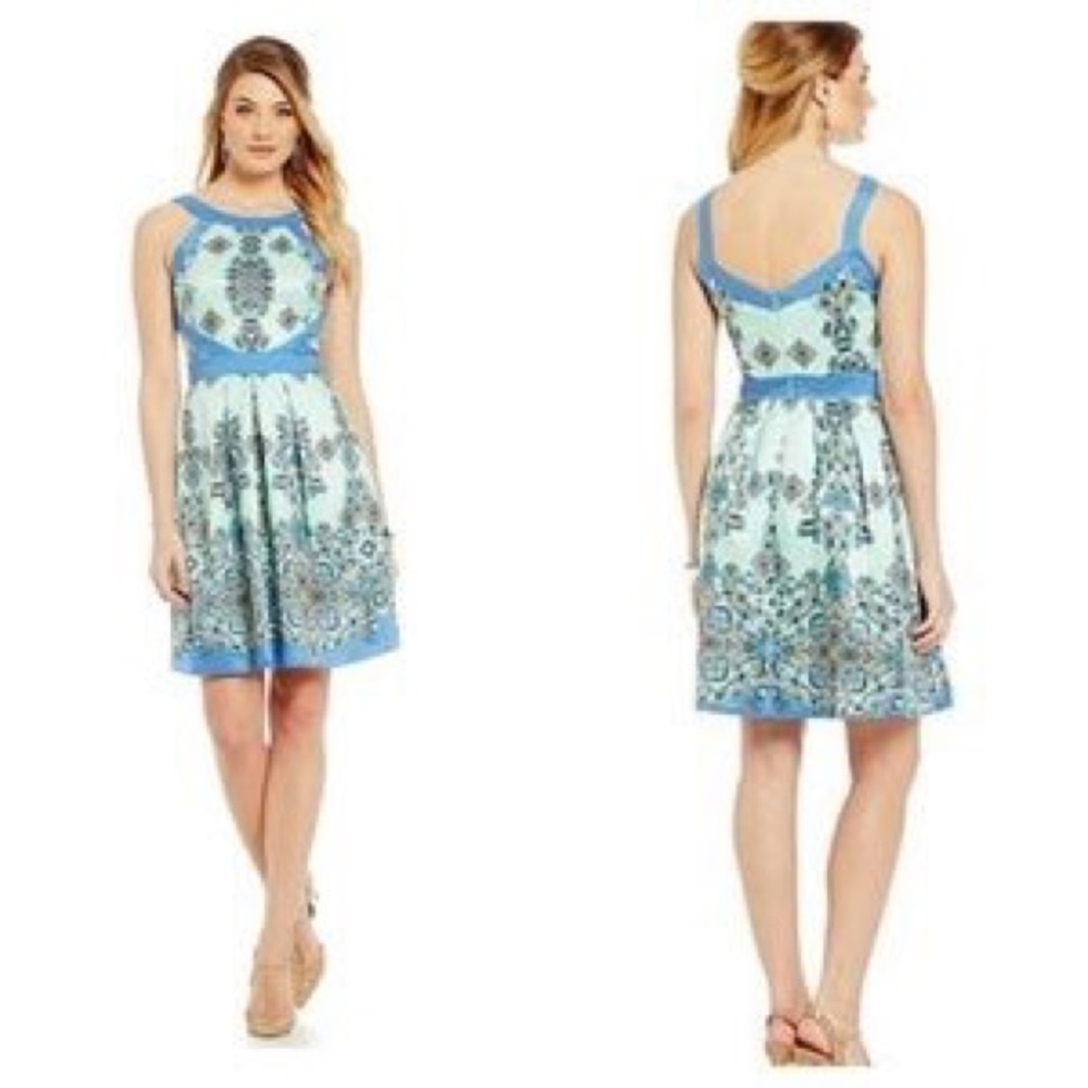 💎 KATHERINE KELLY Lacey Dress | Size 12 | Blue Floral | Like New 💎